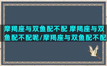 摩羯座与双鱼配不配 摩羯座与双鱼配不配呢/摩羯座与双鱼配不配 摩羯座与双鱼配不配呢-我的网站